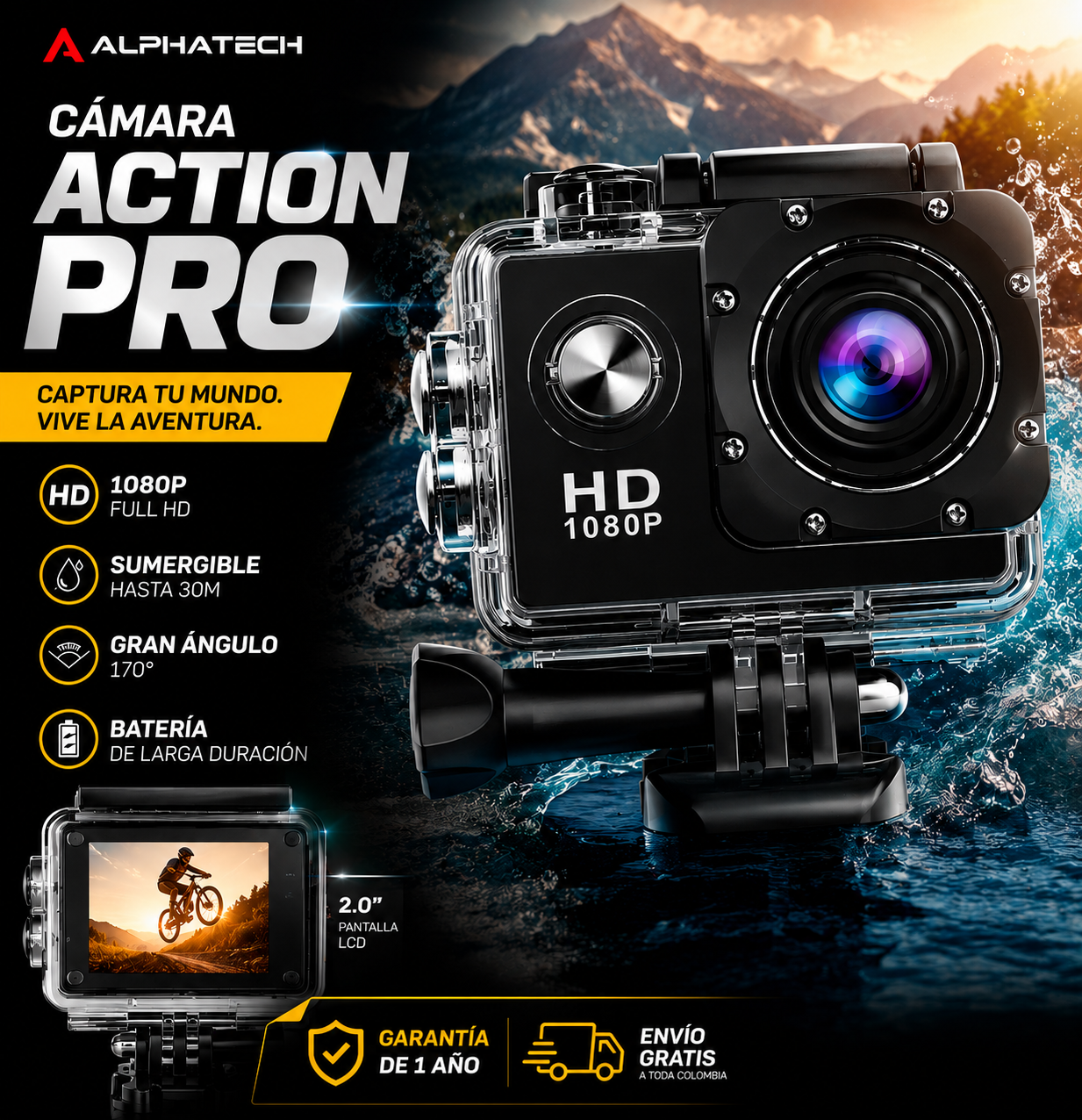 🔥 LIQUIDACIÓN DE STOCK: - CÁMARA GOPRO 5K + FUNDA ULTRARRESISTENTE DE REGALO - [PROMOCIÓN DE CUMPLEAÑOS]