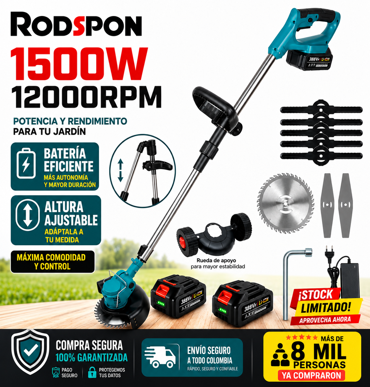 RODSPON Guadaña TurboBlade® PRO+ Regalos | Oferta de Aniversario 🎉