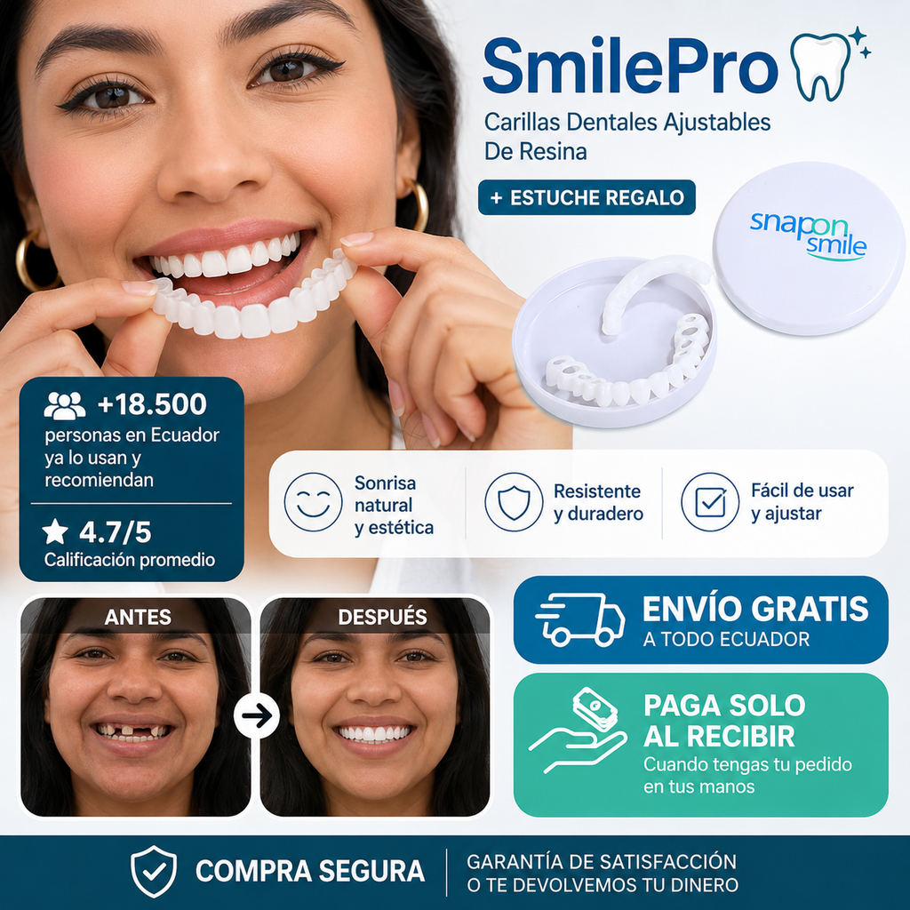 SmilePro 🦷 - Carillas Dentales Ajustables De Resina + ESTUCHE REGALO - ¡Últimas unidades!